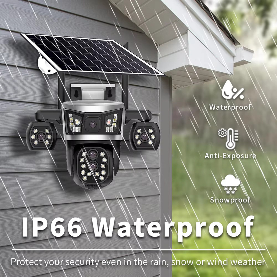 V380 4G SIM Solar-Sicherheitskamera für Außenbereich mit 4 Linsen, 16MP Optischer Zoom, Personenverfolgung und 360° PTZ Drahtlose Überwachung - Bild 6