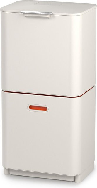 Intelligent Waste Totem Max Abfalltrennungs- und Recyclingbehälter mit Fach und Schublade, 60 l, Weißgrau - Bild 1