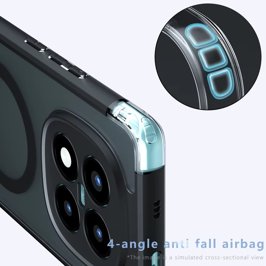 Magnetische Schutzhülle für Xiaomi Redmi Note 15 Pro Plus in Transparent und Schwarz, mattes TPU-Gehäuse mit kabellosem Laden und stoßfestem Design - Bild 3