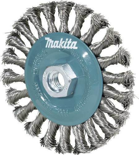 Makita Rundbürste gezopft aus Edelstahl für Winkelschleifer, Durchmesser: 125 mm, Gewinde: M14, Farbe: Silber - Bild 1
