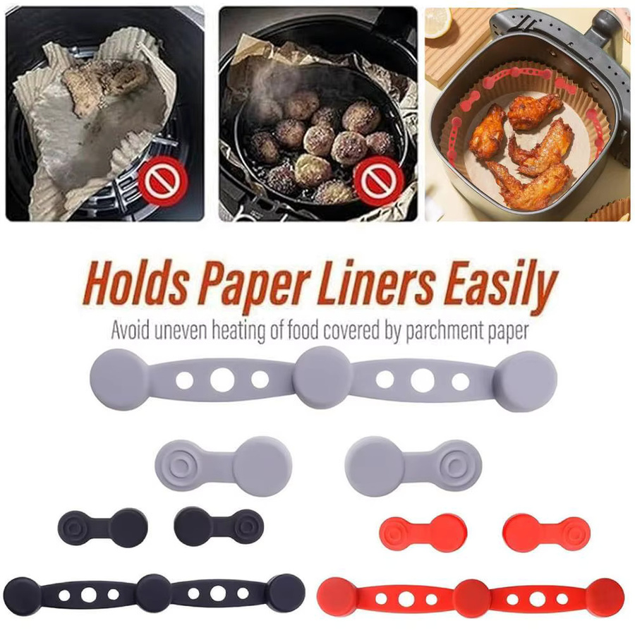 Junerain Magnetische Silikon Schnalle für Air Fryer zur Fixierung von Backpapier in Grau - Bild 2