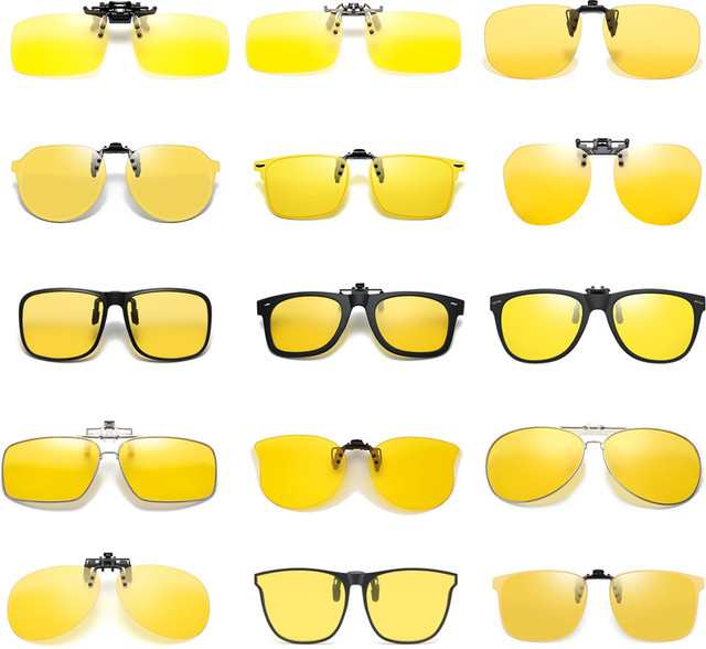 VIVIBEE Clip On Sonnenbrille, Gelb, Unisex, polarisiert - Bild 1