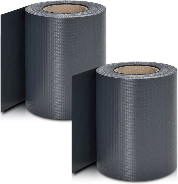 Juskys PVC Sichtschutzstreifen blickdicht in Anthrazit für Einzelstabzäune und Doppelstabmattenzäune, 2er Set - Bild 1
