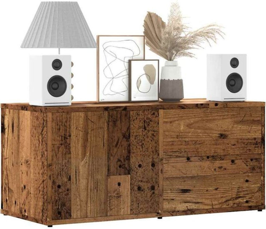Vidaxl TV-Schrank in Altholz-Optik Braun aus Holzwerkstoff im Landhausstil B/T/H: 80 x 35,5 x 35,5 cm - Bild 1