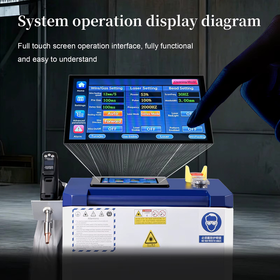 Raycus 4-in-1 Handgeführte Faserlaser-Schweißmaschine zum Schweißen, Reinigen und Schneiden mit 1500W/2000W Leistung, 220V - Bild 4