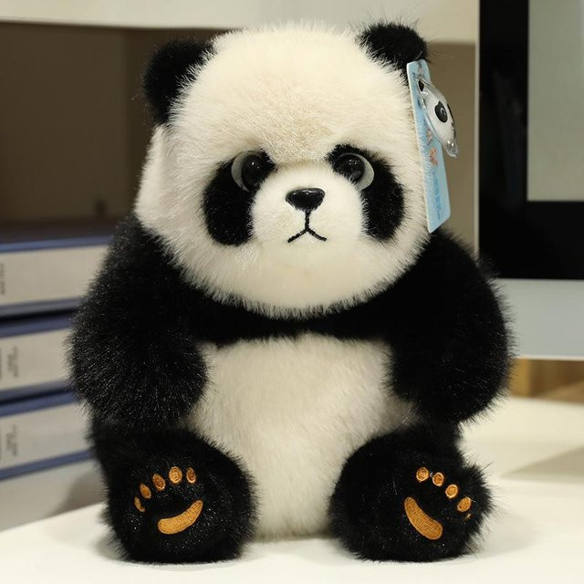 Eisbär Puppe Plüschtier, Panda Puppe, Schwarz-Weiß, 35cm - Bild 1
