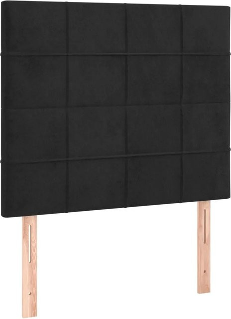 vidaXL LED Kopfteil in Schwarz aus Samt mit USB-Ladeport und integrierter Beleuchtung, B/T/H: 118-128 x 80 x 5 cm - Bild 1