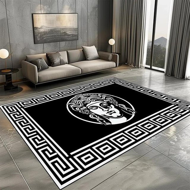 Karpetti Moderner Luxusteppich mit geometrischem Design, Schwarz, B/T: 90 x 60 cm - Bild 1