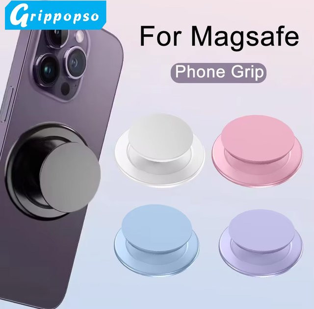 Grippopso Magnetischer Handy-Griffhalter in Transparent, zusammenklappbarer Ring-Finger-Erweiterungsständer und Sockel-Unterstützung für iPhone 16, 15, 14, 13 - Bild 1