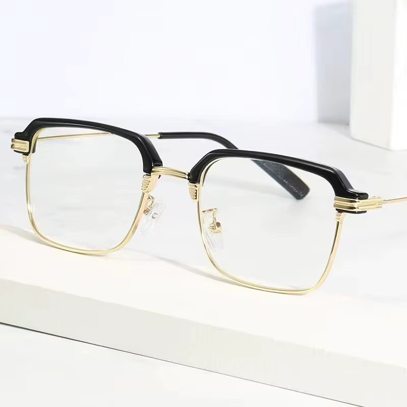 Retro Metall Lesebrille, quadratisch, Vollrand, Unisex, Blaulichtfilter - Bild 2
