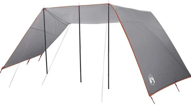 vidaXL Wasserfester Tarp mit Dach in Grau-Orange, B/T/H: 402 x 240 x 230 cm - Bild 1