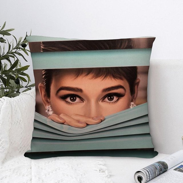 Doja Home Dekorative Kissenbezüge Audrey Hepburn Plüsch Quadratisch Multicolour B/H: 50,8 x 50,8 cm - Bild 1