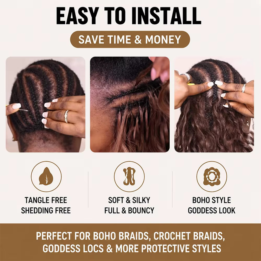 Almac Miracle Knots Body Wave Crochet Hair, 100% Remy Echthaar, Unisex - Bild 3