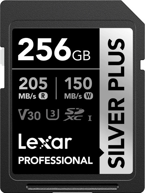 Lexar Professional SDXC Silver Plus Speicherkarte 256 GB V30 in Silber und Schwarz - Bild 1