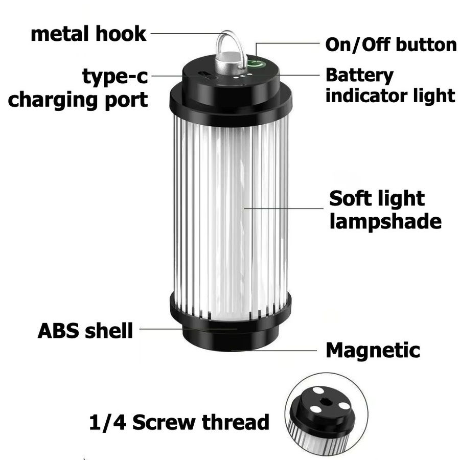 BRS Z3 Light Typ-C wiederaufladbare Campinglaterne als leistungsstarke Mini-LED-Taschenlampe in Schwarz - Bild 5