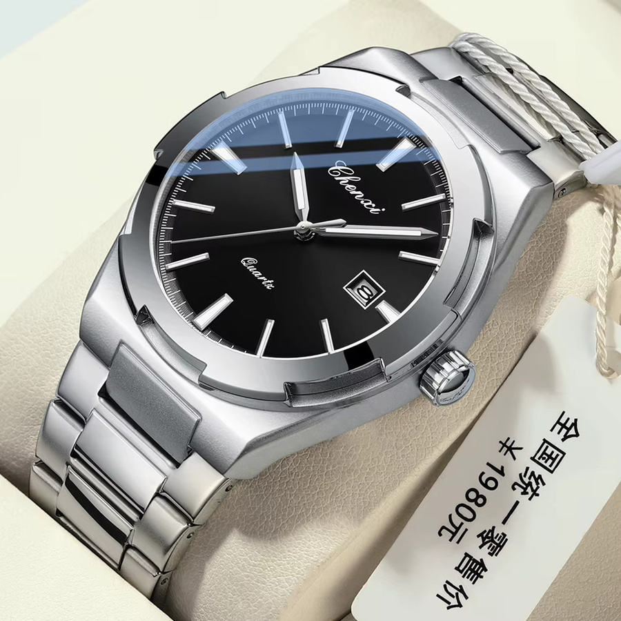 CHENXI Armbanduhr Quarz, Edelstahl, Blau, Herren - Bild 3