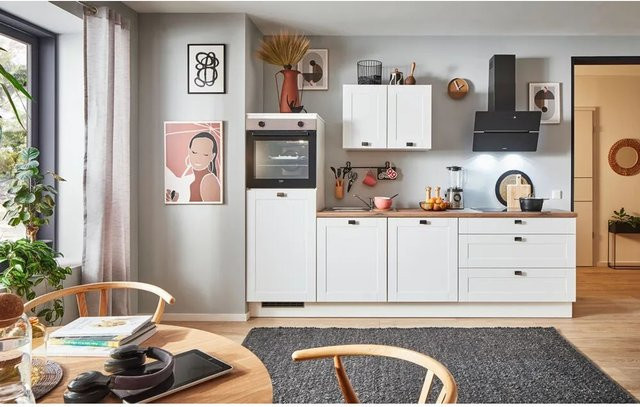 pino Küchenzeile Weiß Matt mit Geräteschrank, Breite: 260 cm, Höhe: 174 cm, Tiefe: 60 cm - Bild 1
