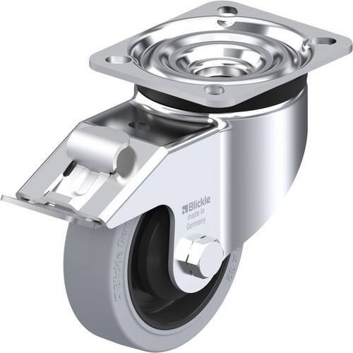 Blickle Lenkrolle LK-POEV 100KA-1-FI-SG mit Feststeller, Farbe: Schwarz/Grau/Silber, Rad-Durchmesser: 100 mm, Tragfähigkeit: 200 kg - Bild 1