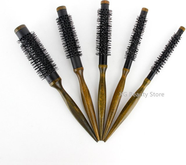 Holz Rundes Barrel Haar Kamm, Nylon, für lockiges Haar, Unisex - Bild 1