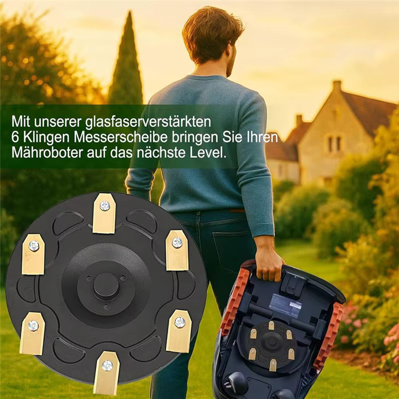 ABIY Schneidscheiben-Set für Segway Navimow I105E Roboter-Rasenmäher, Messerplatte und 12 Klingen, Schwarz - Bild 2