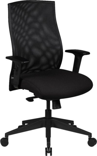 Amstyle Drehstuhl Schwarz Modern mit Armlehnen und Rollen für Home-Office und Erwachsene - Bild 1