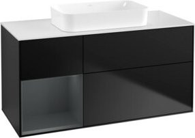 V&B Waschtischunterschrank Finion mit Wandbeleuchtung, Farbe Blau lackiert, B/T/H: 120 x 60 cm - Bild 1