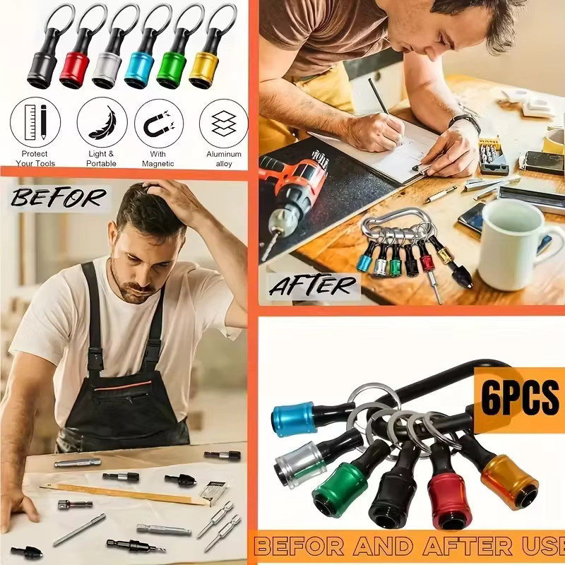 10-teiliges Multifunktions-Steckschlüsselsatz mit Sechskantgriff, Adapterstange, Verlängerungsstange und Bohrer für Elektro-Schraubendreher-Bits - Bild 4