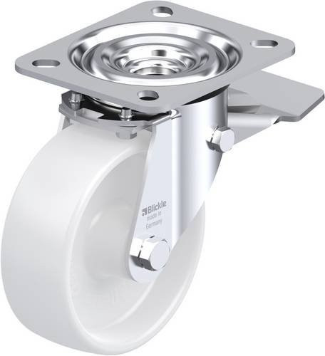 Blickle Lenkrolle L-PPN 100G-ST mit Feststeller, Farbe Weiß, Rad-Durchmesser: 100 mm, Tragfähigkeit: 160 kg - Bild 1