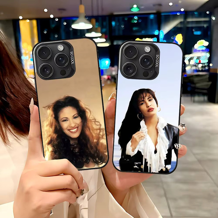 Singer S-Selena Q-Quintanilla Handyhülle für iPhone 17 16 15 14 13 12 11 Pro Max Plus, stoßfeste Rückseite, Farbe: Silber/Multicolor - Bild 2