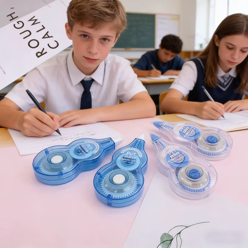 6-teiliges Kissbuty Roller-Korrekturband-Set in Weiß und Blau, 8 m x 5 mm, Fehlerkorrektor für Schule und Büro - Bild 3