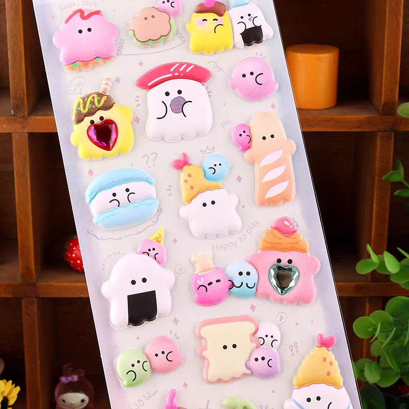 Niedliche Cartoon Geist 3D Puffy Aufkleber für Scrapbooking und DIY Journaling, Mehrfarbig - Bild 2