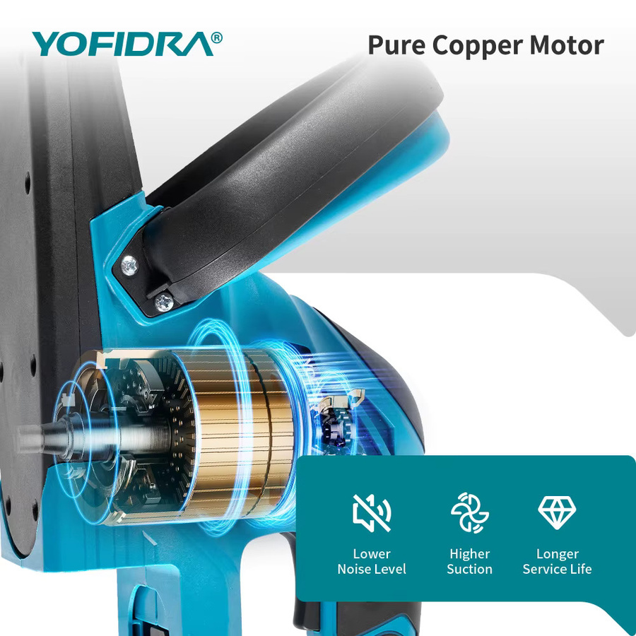 YOFIDRA Kabelloser Elektrischer Heckenschneider 2000W 15000RPM in Blau für Makita LXT Akku als Garten-Trimmwerkzeug und Astsäge - Bild 2