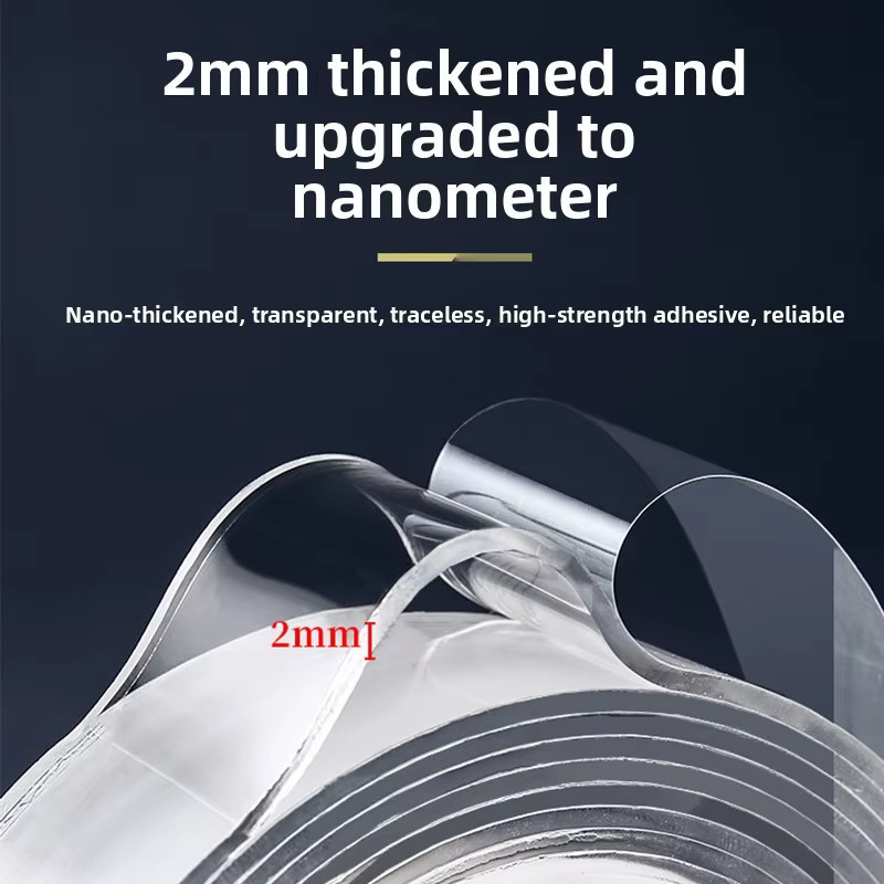 QHSPE Nano-Klebeband doppelseitig, transparentes Acryl-Magic-Tape mit starker Haftung, waschbar und rückstandsfrei - Bild 3