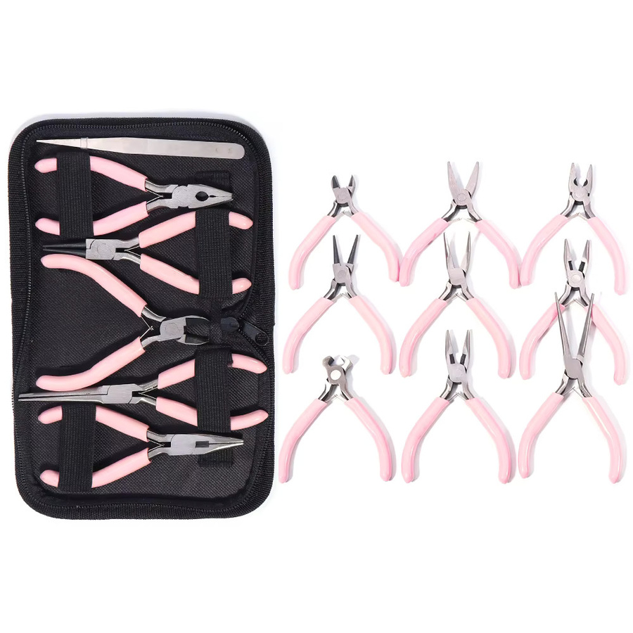 Schmuckzange für DIY-Perlenarbeiten und Nageldesign zum Schneiden und Spannen in Pink - Bild 4