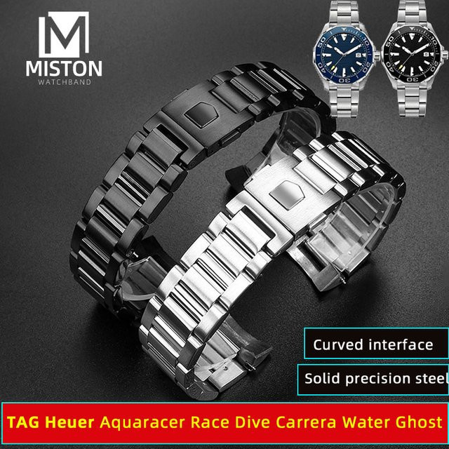 Carrera Uhrenarmband Edelstahl, Schwarz, 22mm, 24mm - Bild 1