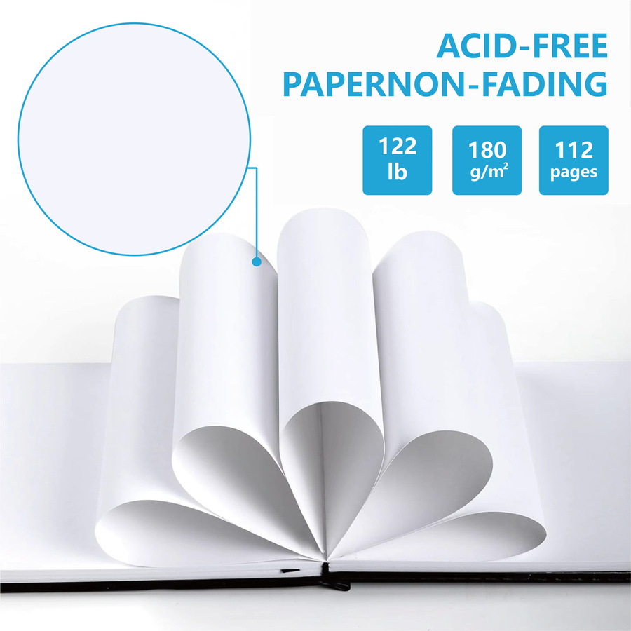BUKE Medium A5-Landschafts-Hardcover-Skizzenbuch in Schwarz mit 112 Seiten weißem 180 g/m2 Papier - Bild 3