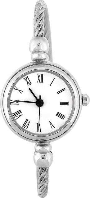 TOMTOP JMS Armbanduhr Damen, Quarz, Legierung, Rund, Weiß, Silber - Bild 1