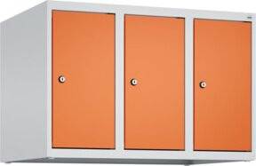 C+P Aufsatzschrank 7035 mit 3 Abteilen, Farbe Reinorange und Lichtgrau, B/T/H: 50 x 75 x 50 cm, mit Zylinderschloss und Soft-Close-Türen - Bild 1