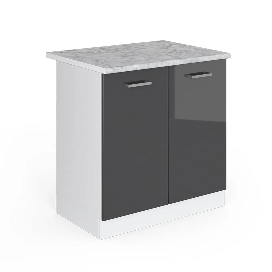 Vicco Spülenunterschrank R-Line in Anthrazit Hochglanz und Weiß, Breite: 80 cm, Tiefe: 60 cm, Höhe: 82 cm - Bild 2