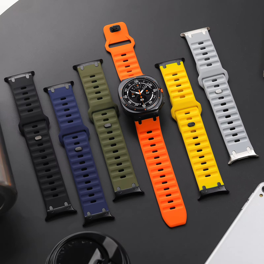 RMUTANE Uhrenarmband Silikon, Edelstahl, Unisex, Samsung Galaxy Watch Ultra 47mm - Bild 1