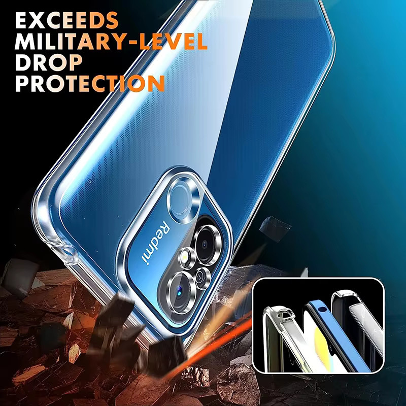 Transparente Silikonhülle mit Hybrid PC Hard Coque für Xiaomi Redmi 12C 13C 14C 10C 9A 9C 8 8A Redmi Note 8 9 10 11 12 13 14 Pro mit 360 Grad Vollabdeckung - Bild 5
