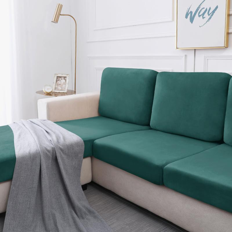 BRHUIXUE Elastischer Plüsch-Sofa-Kissenbezug aus weichem Samt-Polyester, rutschfest und maschinenwaschbar, Größe S - Bild 3