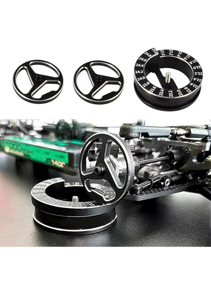 E-Star Hub Achseinstelllineal für 1/10 RC Car Repair Tool, Zubehör, Schwarz, Metall - Bild 7