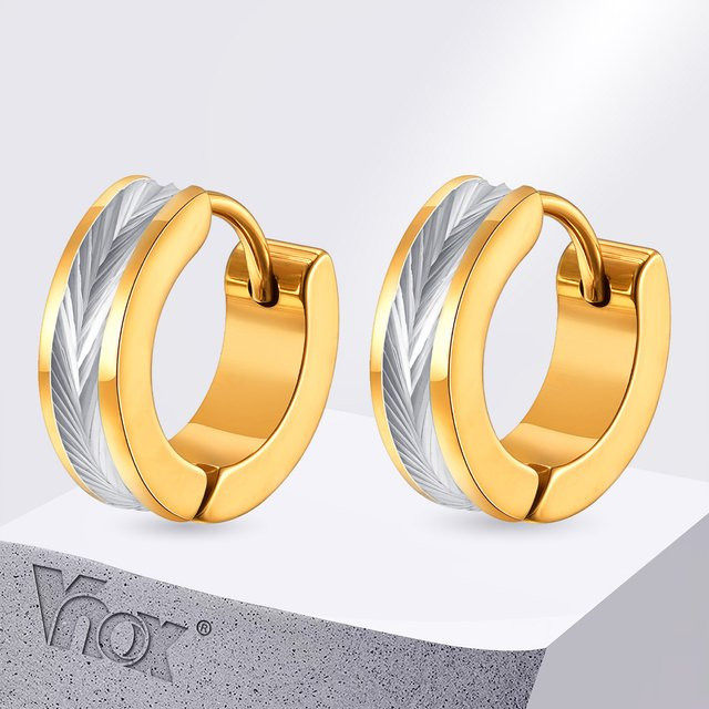 Vnox Creolen Edelstahl, Bicolor, Unisex - Bild 1