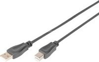 DIGITUS USB 2.0 Anschlusskabel USB-A auf USB-B in Schwarz, Länge: 1,8 m - Bild 1