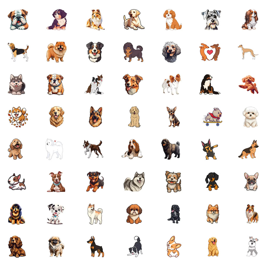 GOGOTU Hunde-Aufkleber, Tier-Graffiti-Sticker, 55/110 Stück - Bild 3