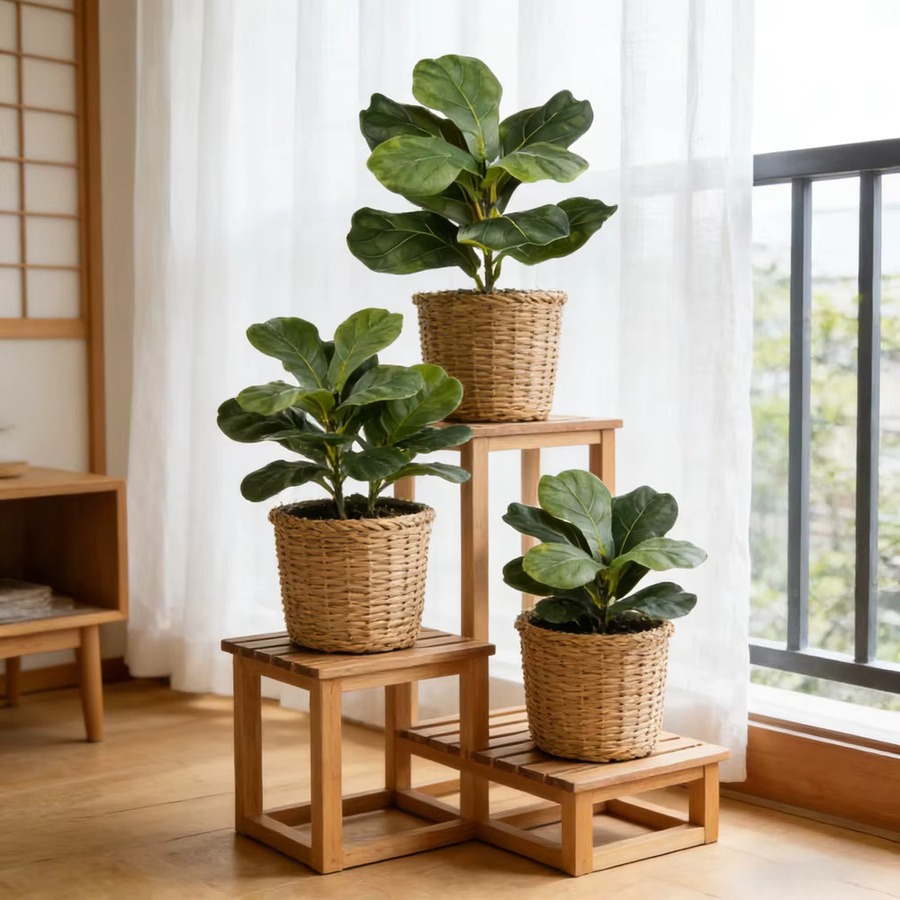 Kmitang Künstliche Banyan-Pflanze in Grün, Realistischer Ficus-Baum aus Kunststoff für Haus und Garten, Höhe: 38 cm bis 70 cm - Bild 2