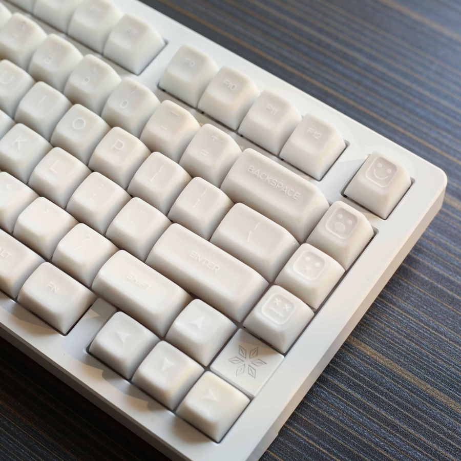 FSWHBY Double Shot PBT Tastenkappen im Profil Marmor Design, 142 Stück, Milchweiß, durchscheinend, für MX Schalter und Gamer Tastaturen - Bild 2