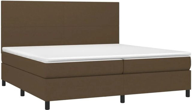 vidaXL Boxspringbett mit Matratze Hybrid-Design in Dunkelbraun, B/T/H: 200 x 200 x 128 cm - Bild 1