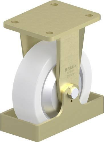 Blickle Schwerlast-Bockrolle BS-SPO 160K-FA-FS mit 160 mm Rad-Durchmesser und 850 kg Tragfähigkeit in Weiß und Stahl - Bild 1
